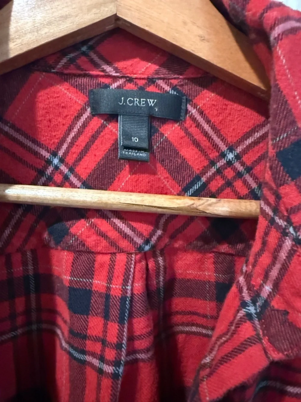 J. Crew Red and Black Plaid Flannel Shirt